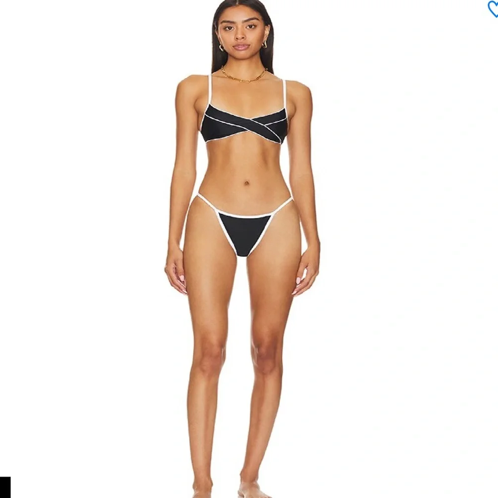 Superdown Gianna Bikini Bottom in Black and White, Size: M - Picture 3 of 7
